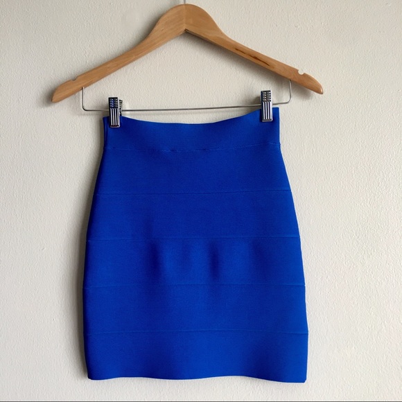 [83] BCBGMAXAZRIA Blue Bandage Skirt - Picture 2 of 3